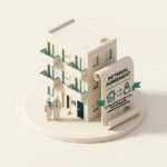 Illustration isométrique d’une clause de préciput protégeant le conjoint survivant sur un bien immobilier - rentilot