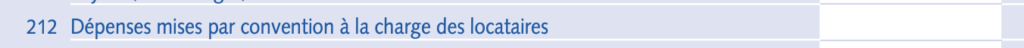 Aide à la déclaration 2044 - case 212 dépenses mises par convention à la charge des locataires