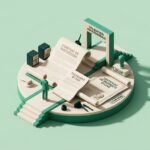 Illustration isométrique sur les cas où le notaire est obligatoire dans une succession